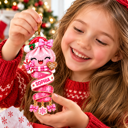 Cute Dumpling Kids Character - Personalized Acrylic Ornament - Christmas Gift for Daughter, Son, Kids