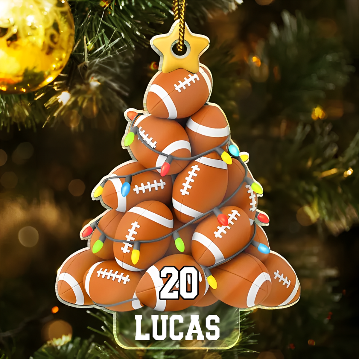 Personalized Sports Christmas Tree Ornament, Custom Name Acrylic Christmas Gift