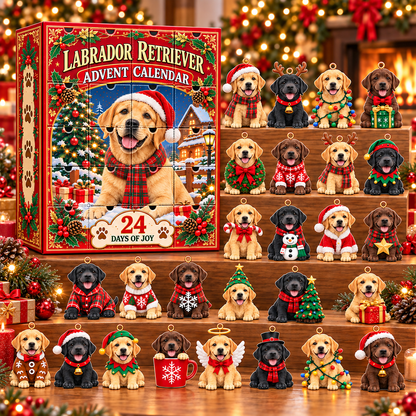 Cute Labrador Retriever Christmas Advent Calendar, 24 Days Dog Lover Holiday Countdown Gift