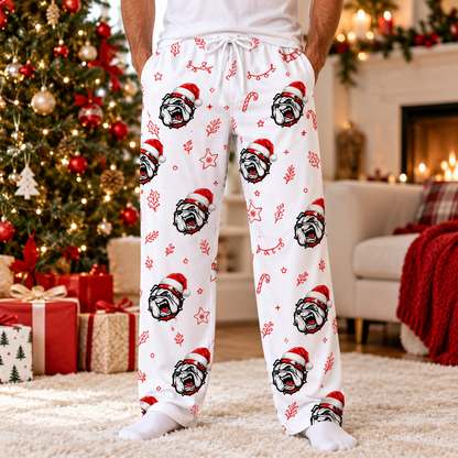 Personalized Logo/Mascot Christmas Pajama Pants, Custom Logo/Mascot Matching Christmas Lounge Pants