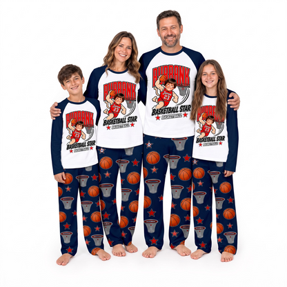 Personalized Custom Photo Basketball Star Matching Family Pajamas