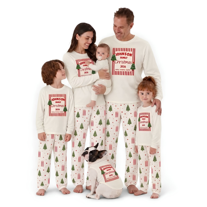 Festive Personalized Christmas Tree Family Christmas Pajamas With Pet