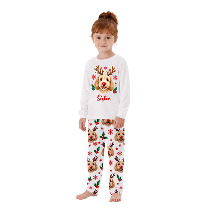 Cute Dog Lover Reindeer Matching Family Christmas Pajamas