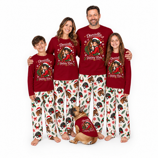 Personalized Horse Christmas Family Matching Pajama Set