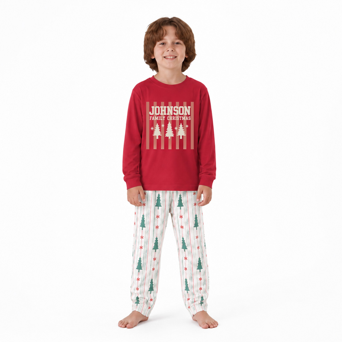 Cozy Personalized Family Name Christmas Tree Family Christmas Pajamas With Pet