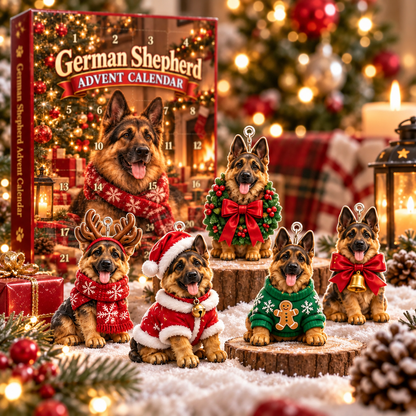 German Shepherd Christmas Advent Calendar 2026 – Dog Collectible Countdown Calendar, Holiday Gift for German Shepherd Lovers