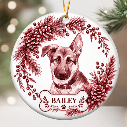 Custom Photo Pet Christmas Memorial, Dog Cat Christmas Photo, Pet Portrait Custom Name Gift - Personalized Ornament