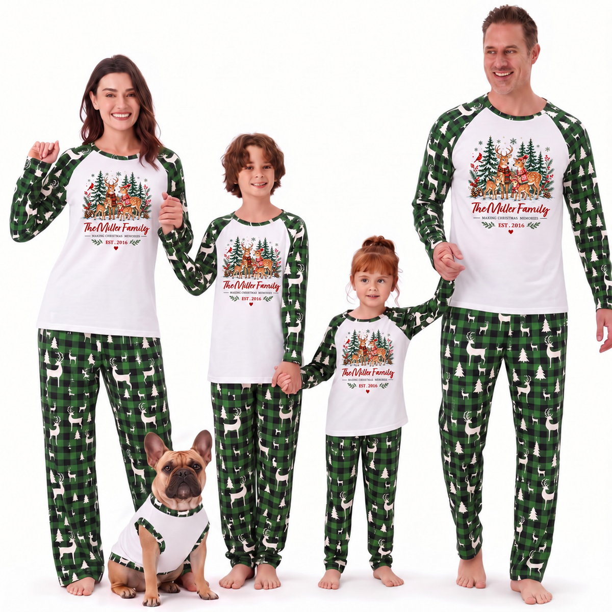 Cozy Reindeer Family Christmas Forest Matching Christmas Pajamas
