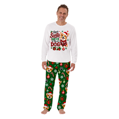 Custom Pet Face Dear Santa It Was The Dog Family Sleepwear Christmas