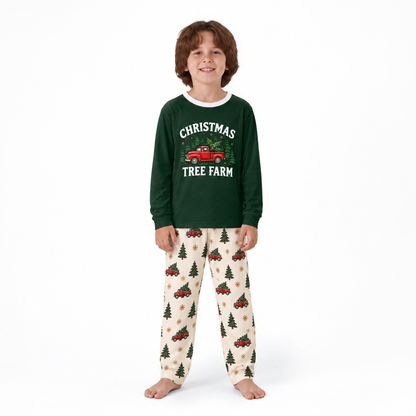 Vintage Christmas Truck Tree Farm Matching Family Christmas Pajamas