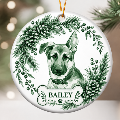 Custom Photo Pet Christmas Memorial, Dog Cat Christmas Photo, Pet Portrait Custom Name Gift - Personalized Ornament