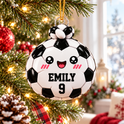 Personalized Sports Dumpling Ornament, Custom Name Dim Sum Acrylic Christmas Gift