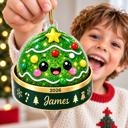 Christmas Squishy Dumpling - Personalized Acrylic Ornament - Christmas Gift for Daughter, Son, Grandkids, Family