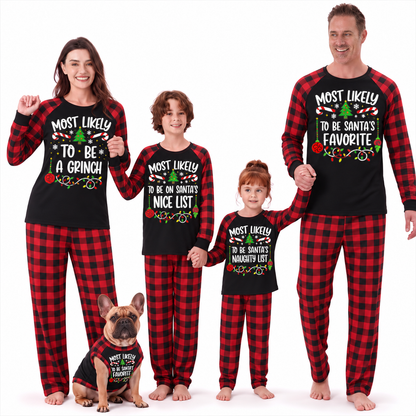 Funny Most Likely Christmas Family Matching Pajamas With Pet