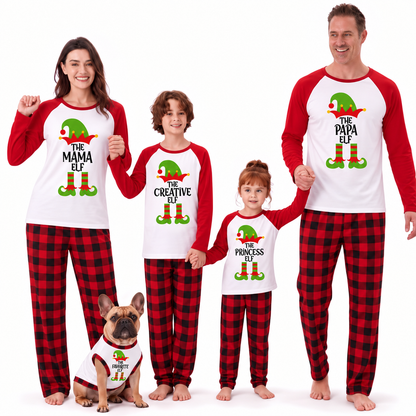 Cute Personalized Elf Family Christmas Pajamas