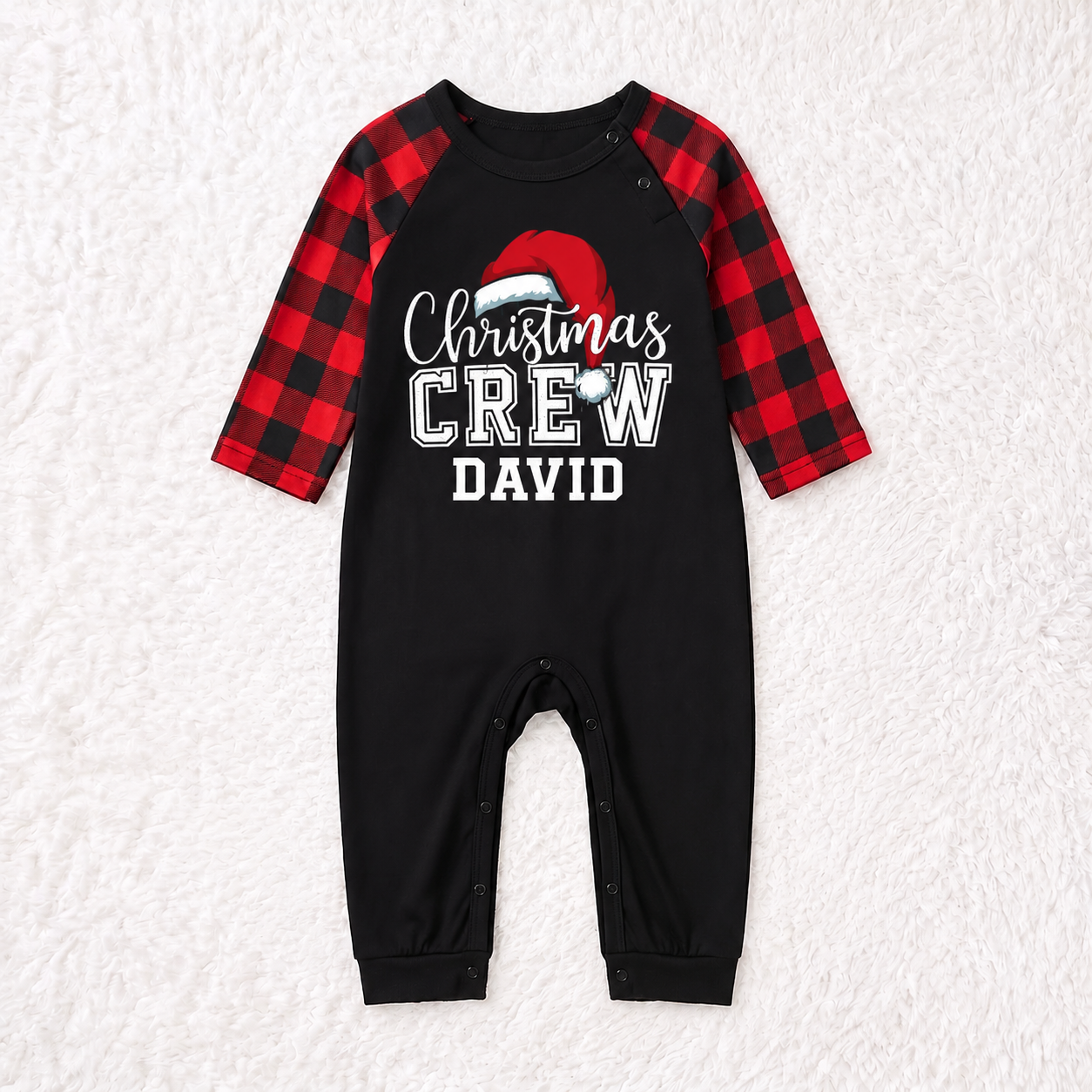 Festive Custom Name Christmas Crew Family Matching Pajamas With Pet
