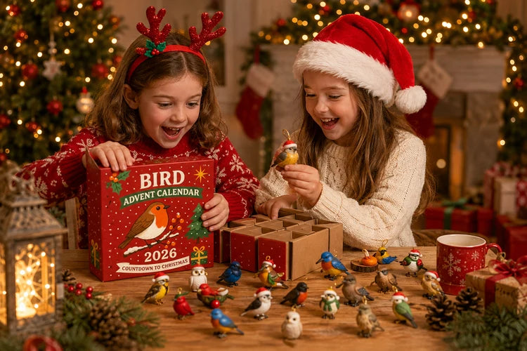 Bird Christmas Acrylic Advent Calendar 2026 – 24 Colorful Bird Acrylic Ornaments, Christmas Countdown Gift for Bird Lovers