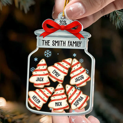 Custom Name Family Christmas Jar Personalized Acrylic Ornament