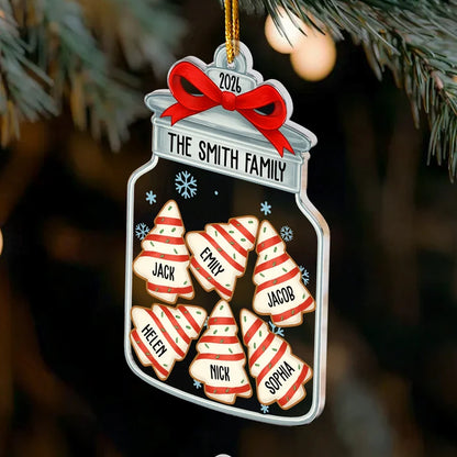 Custom Name Family Christmas Jar Personalized Acrylic Ornament