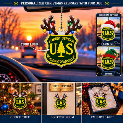 Custom Logo Christmas Ornament And Keychain - Personalised Photo Ornament Hanging Car