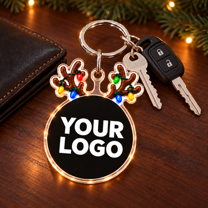 Custom Logo Christmas Ornament And Keychain - Personalised Photo Ornament Hanging Car