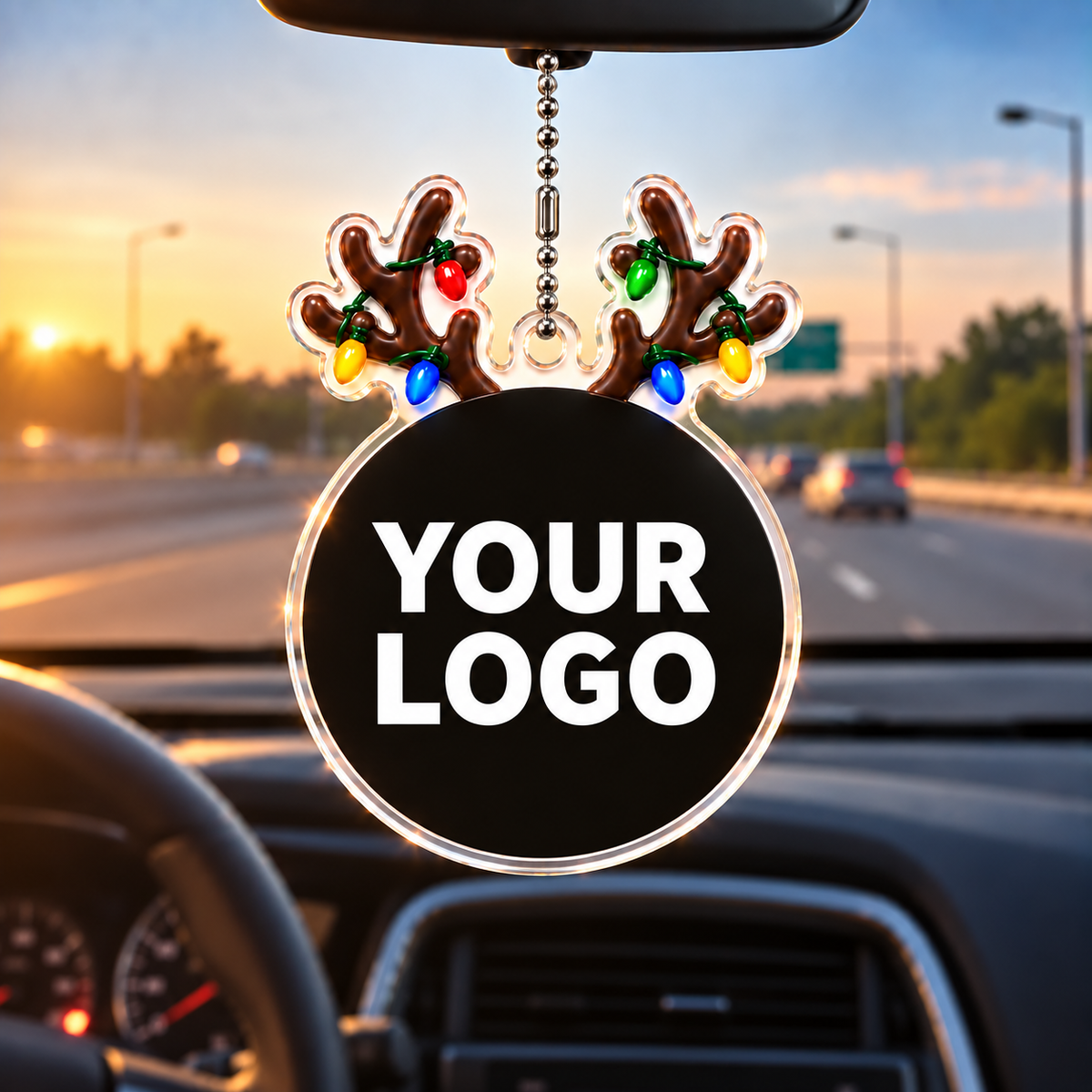 Custom Logo Christmas Ornament And Keychain - Personalised Photo Ornament Hanging Car