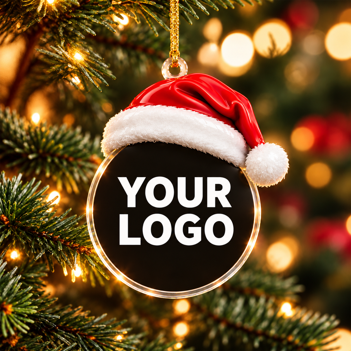 Custom Logo Christmas Ornament And Keychain - Personalised Photo Ornament Hanging Car