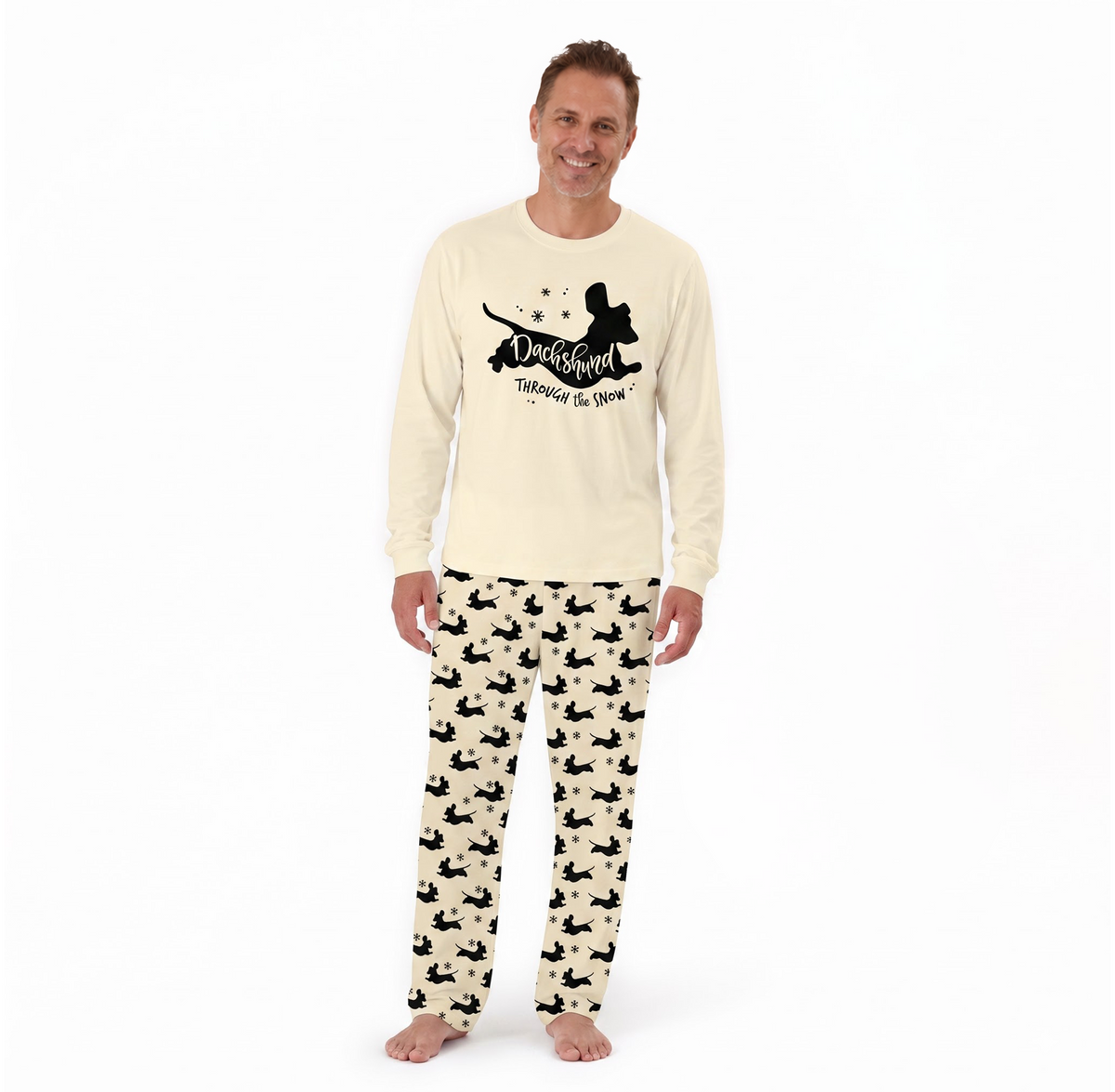 Dachshund Through The Snow Matching Family Christmas Pajamas All Sizes