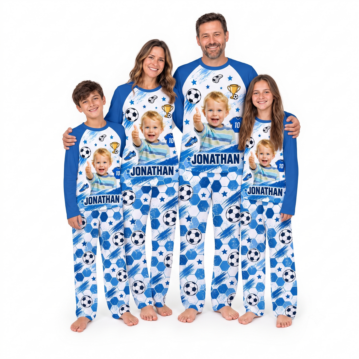 Personalized Soccer Matching Family Pajamas, Custom Family Pajama Set