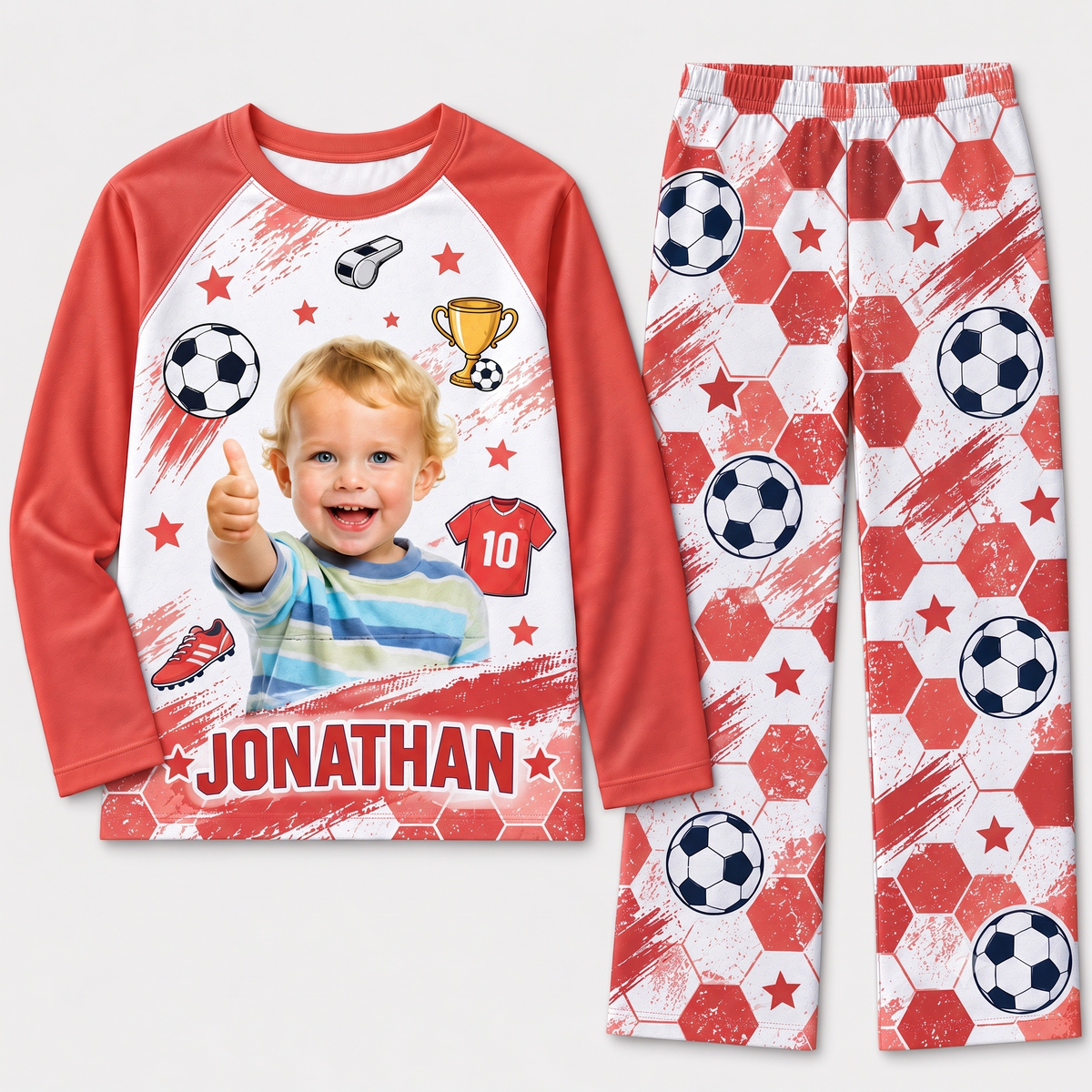 Personalized Soccer Matching Family Pajamas, Custom Family Pajama Set