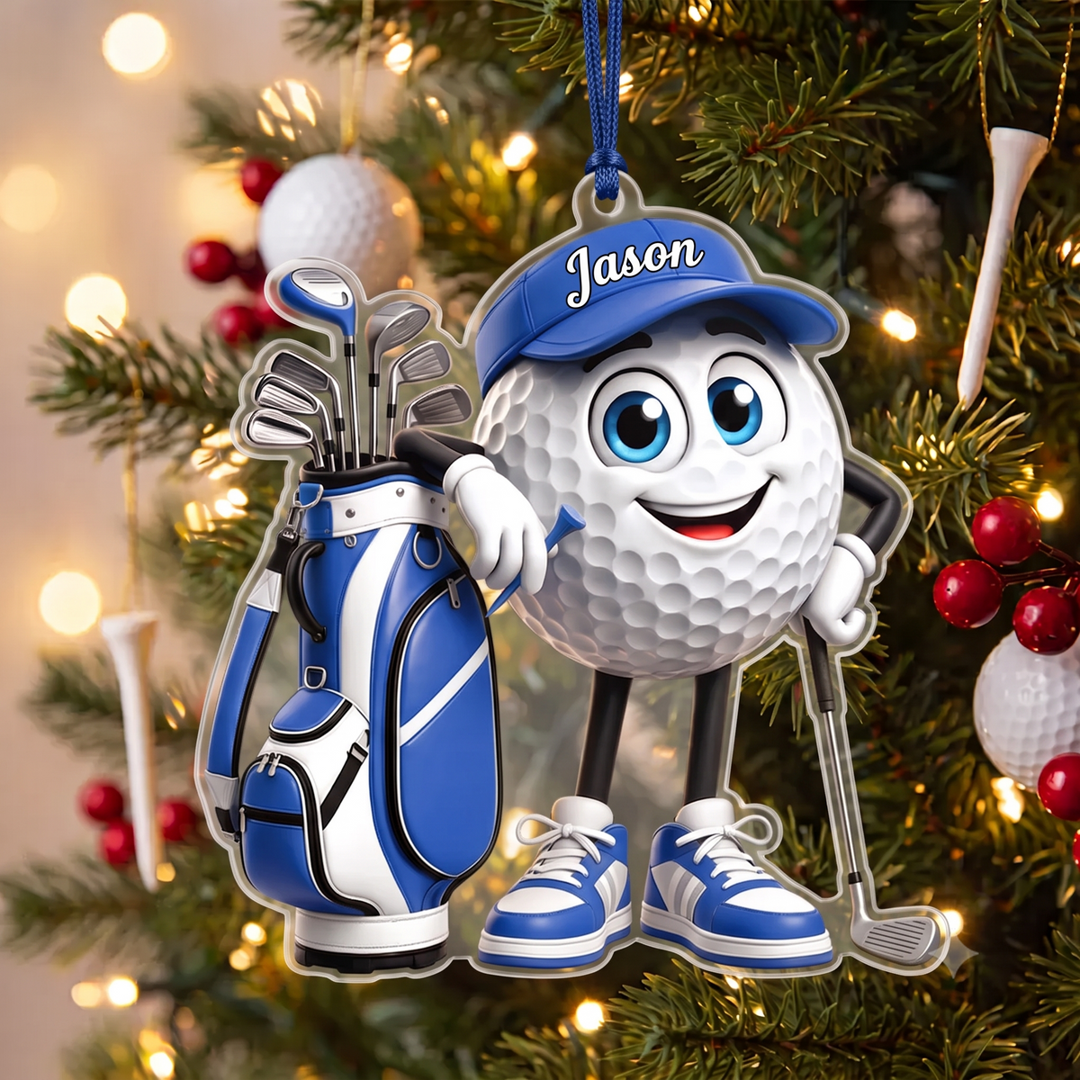 Personalized Golf Ornament, Custom Name Golf Lover Christmas Gift for Golfer