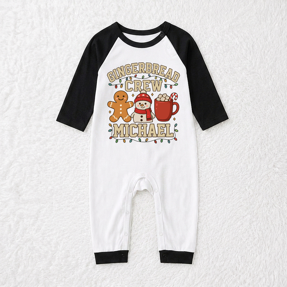 Personalized Gingerbread Crew Family Matching Christmas Pajamas With Pet