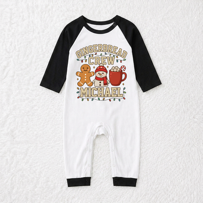 Personalized Gingerbread Crew Family Matching Christmas Pajamas With Pet