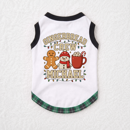 Personalized Gingerbread Crew Family Matching Christmas Pajamas With Pet