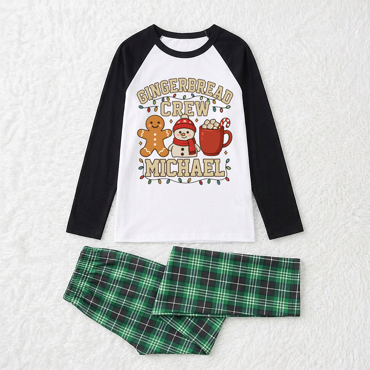 Personalized Gingerbread Crew Family Matching Christmas Pajamas With Pet