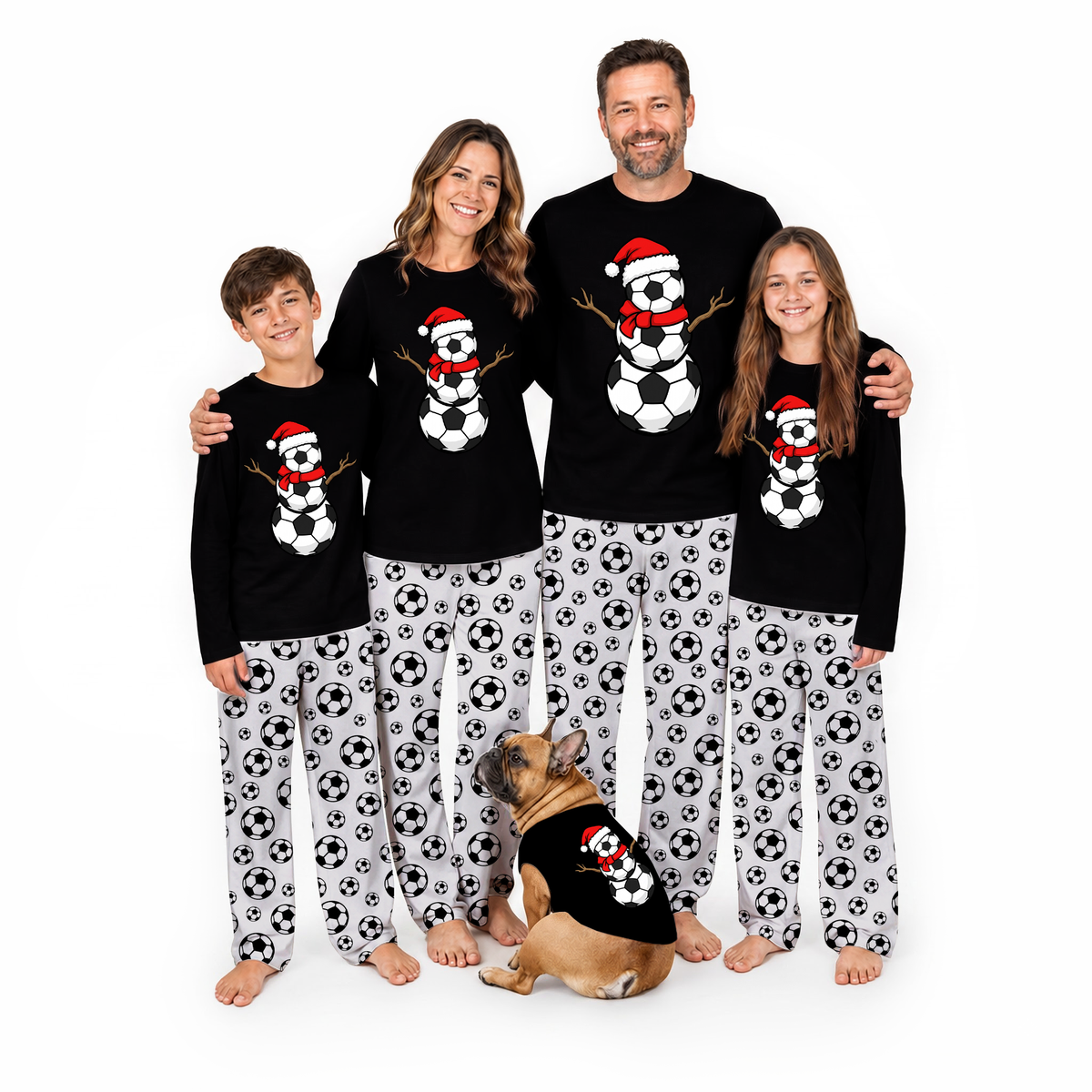 Soccer Family Matching Pajamas With Pet