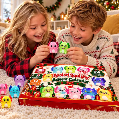 Adorable,Christmas,Gift For Kids,No Custom - Squishy Axolotl Gift For Kids - Personalized Festive Christmas Countdown Advent Calendar