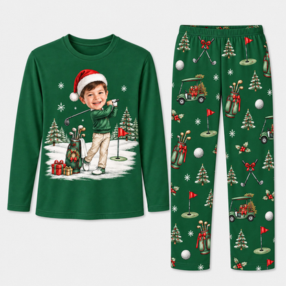 Custom Golfing Santa Family Christmas Matching Pajamas