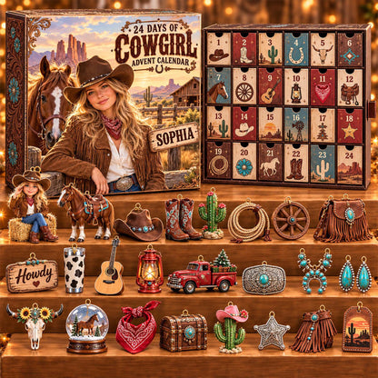 Personalized Cowgirl Advent Calendar 2026 – 24 Days of Western-Themed Christmas Surprises