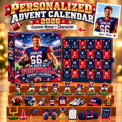 Personalized American Football Advent Calendar 2026 – 24 Days of Football-Themed Surprises for Fans