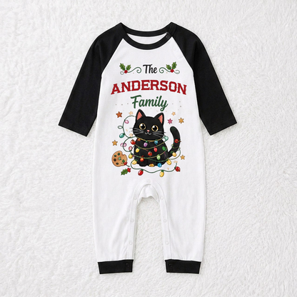 Cute Cat Christmas Tree Family Matching Christmas Pajamas With Pet