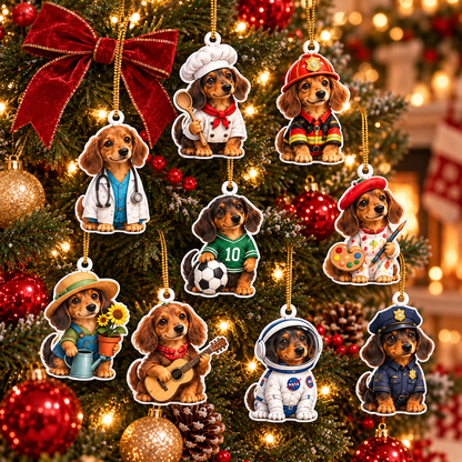 Dachshund Advent Calendar 2026 – 24-Piece 2D Acrylic Wiener Dog Careers, Sports & Hobbies Christmas Countdown