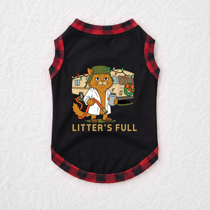 Custom Photo Funny Cat Litter's Full RV Christmas Red Plaid Family Christmas Pajamas With Pet