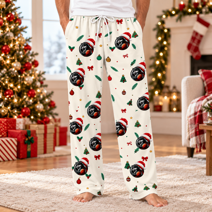 Personalized Logo/Mascot Christmas Pajama Pants – Custom Team Logo Lounge Pants