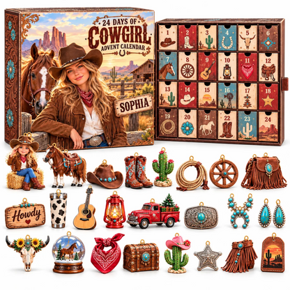 Personalized Cowgirl Advent Calendar 2026 – 24 Days of Western-Themed Christmas Surprises
