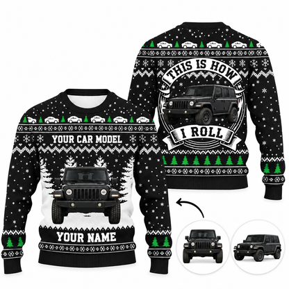 This Is How I Roll - Personalized Photo Car Ugly Sweater