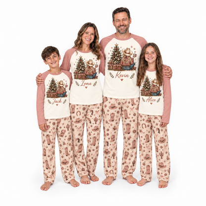 Personalized Cowgirl Christmas Tree Western Pajama Set