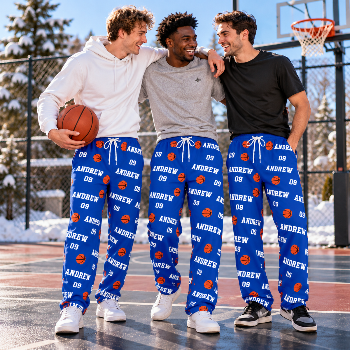 Personalized Basketball Pajama Pants – Custom Name & Number Lounge Pants, Basketball Player Gift