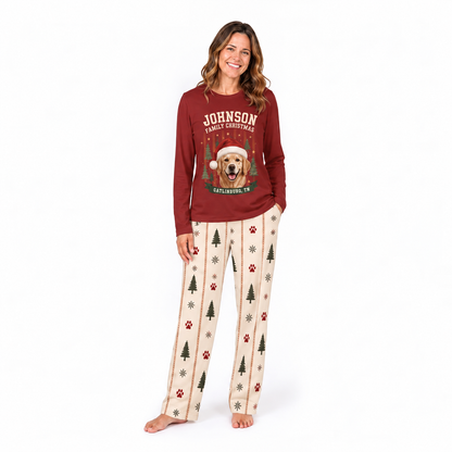 Cozy Personalized Dog Photo Family Christmas Pajamas With Pet