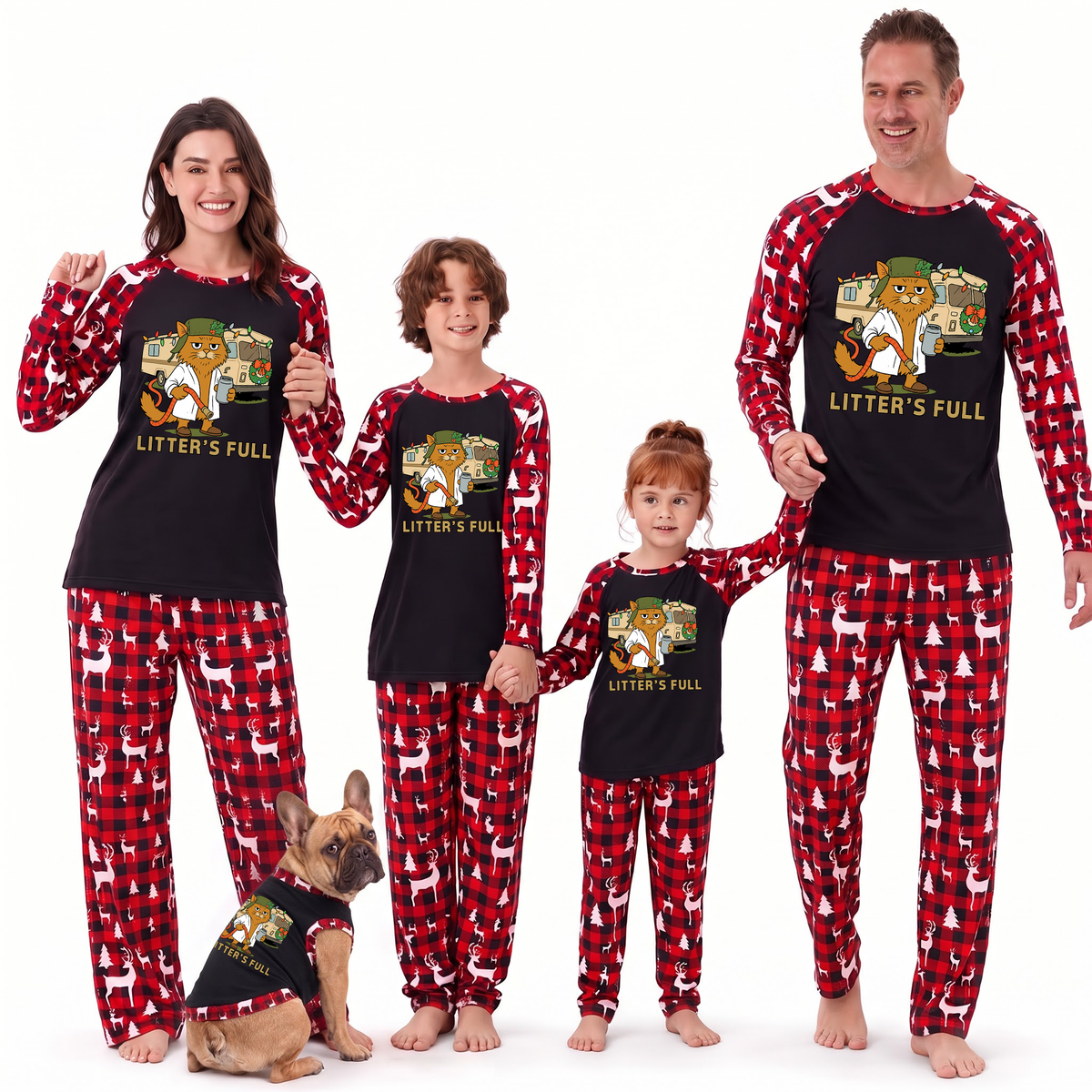 Funny Custom Photo Litter’s Full Pet Family Matching Pajamas
